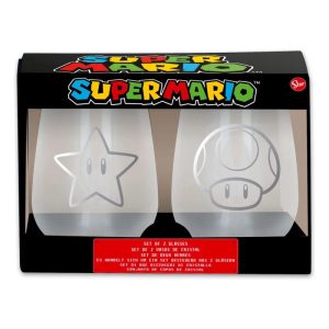 Tazones y Mas - Set Vasos de Cristal 510ml. - Super Mario