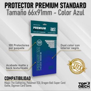 Juego de Mesa - Protector para Cartas - Premium Card Sleeves - Standard Size (66x91mm) - Color Azul (100unid.)