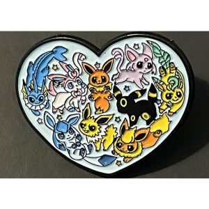 Accesorio Pin Pokemon - Eevee y Evoluciones (Corazon)