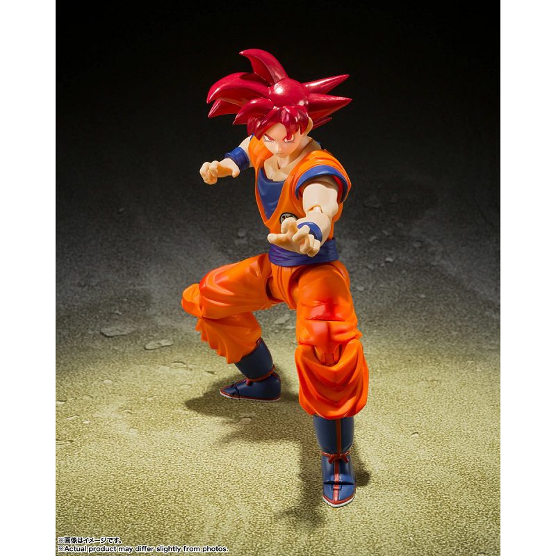 Figura Articulada Dragon Ball Super - S.H.Figuarts - Super Saiyan God Son Goku "Saiyan God Instilled With The Light Of Richteous Hearts" - Tamashii Nations - Imagen 6