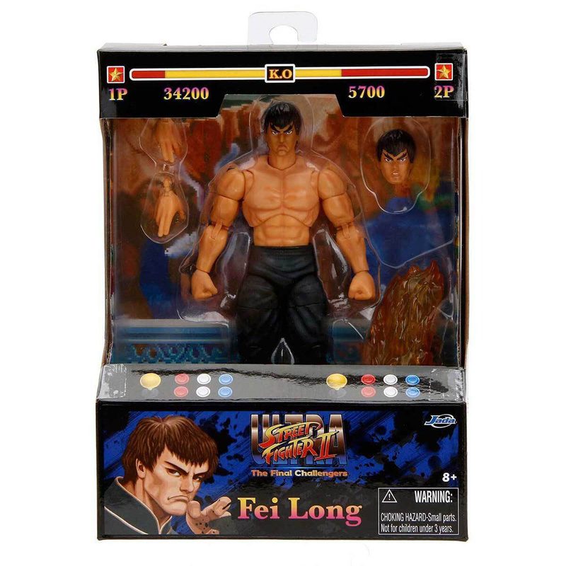 Figura Articulada Street Fighter - Jada Toys - Ultra Street Fighter Ⅱ "The Final Challenger" - Fei Long