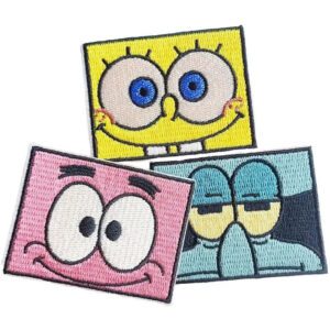 Accesorio Parche Serie/Pelicula - Bob Esponja - Ojos Calamardo, Patricio y Bob Esponja