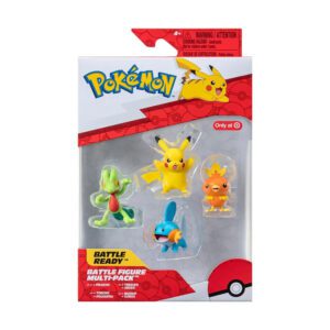 Figura Estatica Pokemon - Jazwares - Battle Figure Multi-Pack - Pikachu, Treecko, Torchic y Mudkip