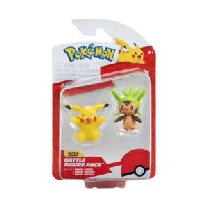 Figura Estatica Pokemon - Jazwares - Battle Figure Pack - Pikachu & Chespin