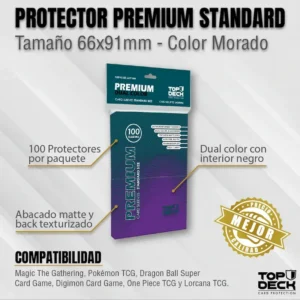 Juego de Mesa – Protector para Cartas – Premium Card Sleeves – Standard Size (66x91mm) – Color Morado (100unid.)