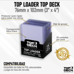 Juego de Mesa – Protector para Cartas Riguido - Top Deck - Top Loader Standard (76x102mm)