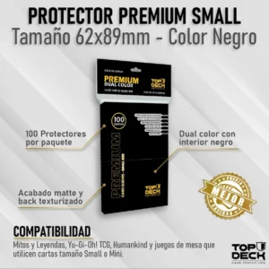 Juego de Mesa – Protector para Cartas – Premium Card Sleeves – Standard Size (66x91mm) – Color Negro (100unid.)