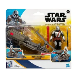 Figura Articulada - Star Wars Epic World of Action - The Mandalorian y Speeder Bike