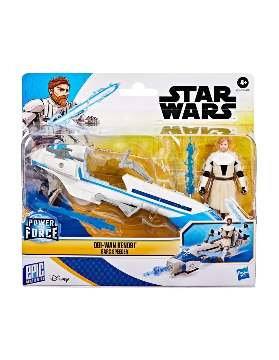Figura Articulada - Star Wars Epic World of Action - Speeder Bike BARC Obi-Wan Kenobi