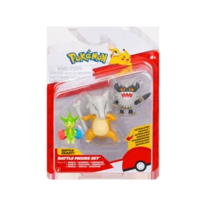 Figura Estatica Pokemon – Jazwares – Battle Figure Set – Roselia, Marowak & Perrserker